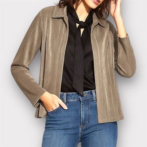 Vintage Metallic Open Front Top